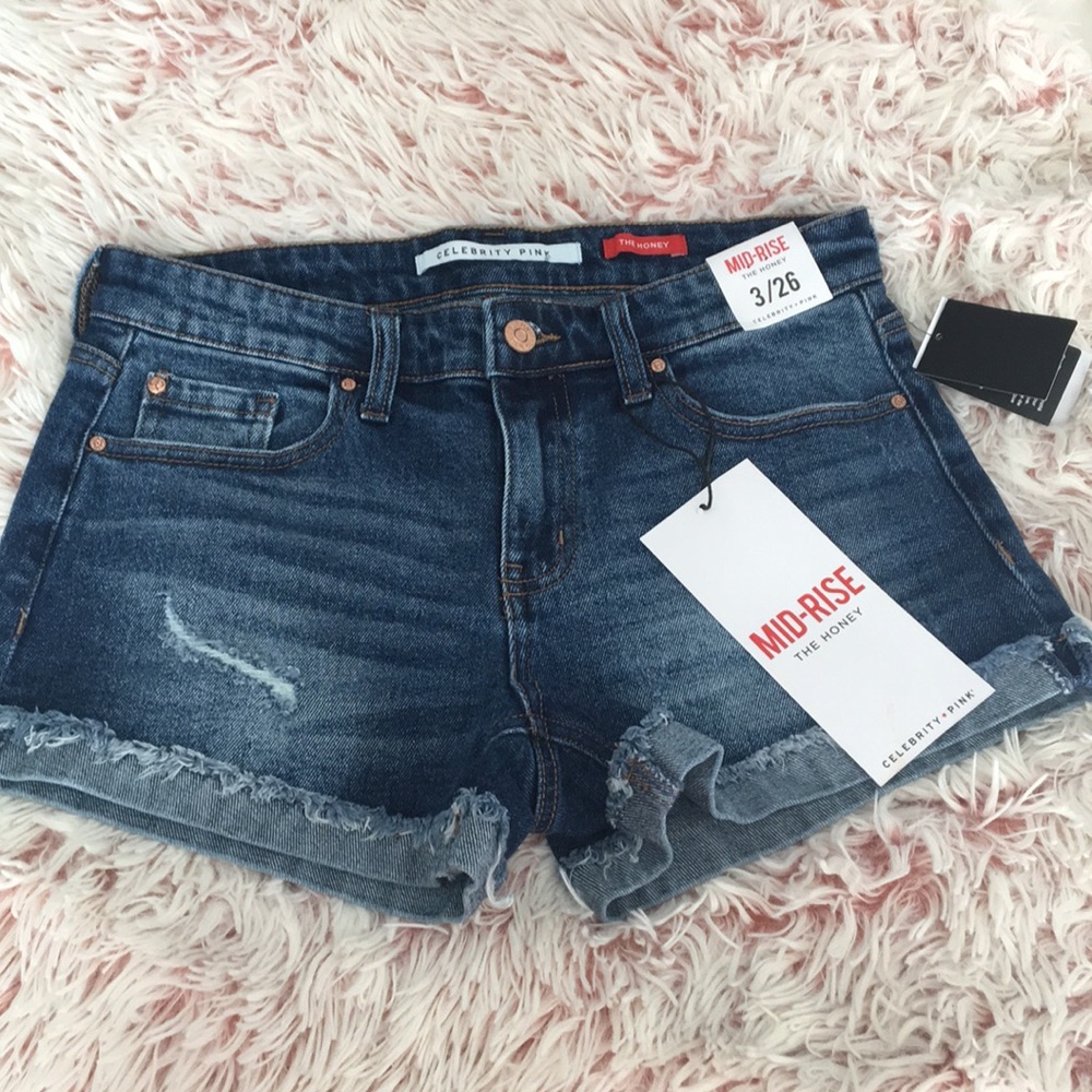 Celebrity Pink blue jean shorts